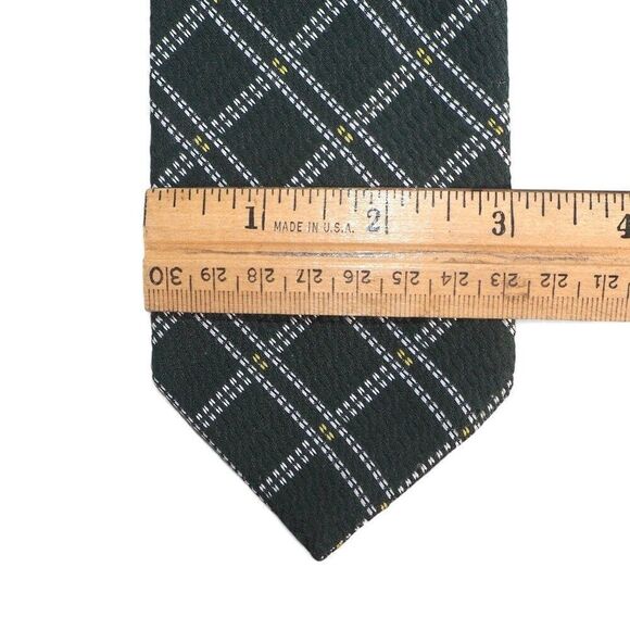 Haband Vintage Windowpane Neck Tie Forest Green / White - Picture 3 of 4